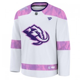 Miesten Pelipaita Custom Utah Hockey Club Fanatics Hockey Fights Cancer Practice Valkoinen